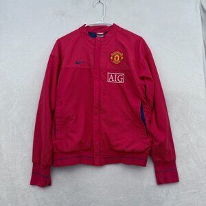 Nike Manchester United Jacket Men S Red Full Zip Windbreaker Line Football Logo